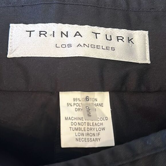 Trina Turk Black Capri Cropped Pants size 6 - Picture 5 of 7